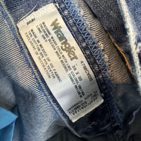 Wrangler Jeans Mens 38x29 Blue Regular Fit Cool Vantage Straight Leg Denim Pants - Picture 10 of 11